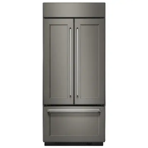 Front. KitchenAid - 20.8 Cu. Ft. Built-In French Door Bottom Mount Refrigerator - Panel Ready.