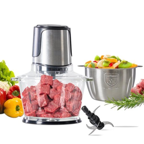 Sweet - Food Processor for Chopping, Slicing, Purees & Dough with Blender & Dough Tool,Sharp Blades, Safety Lock - Black-Front_Standard 
