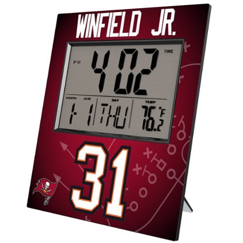 Keyscaper - Antoine Winfield Jr. Tampa Bay Buccaneers Digital Desk & Wall Clock - Multicolor-Front_Standard 