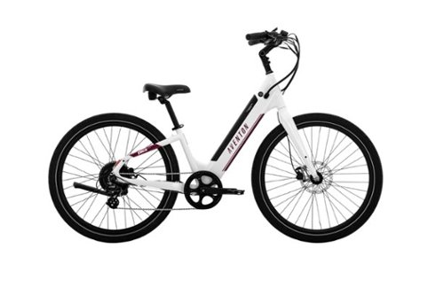 Aventon - Pace 500.3 Step-Through Ebike w/ up to 60 mile Max Operating Range and 28 MPH Max Speed - Regular - Ghost White-Front_Standard 