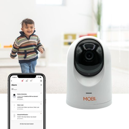 MOBI Cam PRO HD 2Pk WiFi Pan & Tilt Video Baby Monitor w 2-Way Audio, Color Night Vision, & Cry Detection - White WORLDWIDE DELIVERY