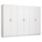 Madesa - 6 Doors Wardrobe with Ample Shelves and Hanging Space 94"L - White-Front_Standard