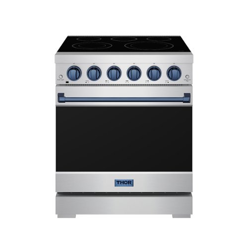 Gordon Ramsay Series by Thor Kitchen 4.55 Cu. Ft Freestanding Electric Range with Navy Blue Hardware - Stainless Steel