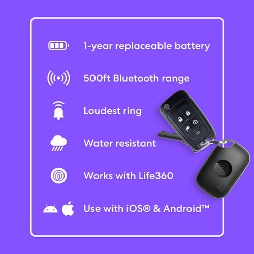 Tile by Life360 Life360 Tile Pro Powerful Bluetooth Tracker, Key Finder and Item Locator. iOS & Android Compatible. 1-Pack - Black SHOP ONLINE
