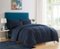 Sweet Home Collection - All Season Reversible Bed-in-A-Bag Solid Color Comforter & Sheet Set, Queen - Navy-Front_Standard