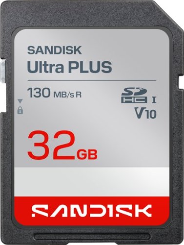 SANDISK - 32GB Ultra PLUS SDHC UHS-I Memory Card, Read Speeds up to 130MB/s