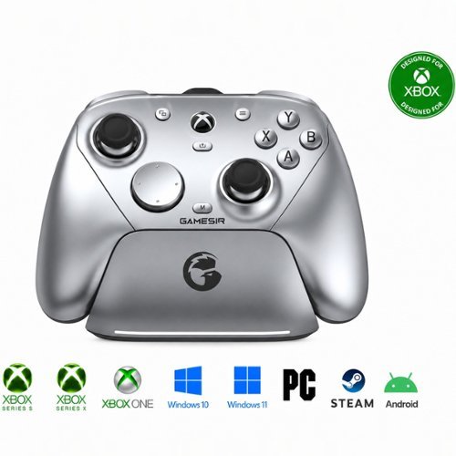 GameSir - G7 Pro Controller for Xbox Series X|S|One, PC, Android, TMR Sticks, Hall Effect Triggers, 1000Hz Polling Rate,Audio Jack - Metallic Silver-Front_Standard 