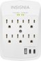 Insignia™ - 6-Outlet / 2-USB-C / 1-USB Wall Tap 1,800 Joules Surge Protector - White-Front_Standard