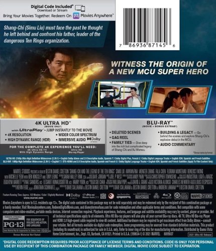 Shang Chi and the Legend of the Ten Rings 4K Blu Ray [Standard
