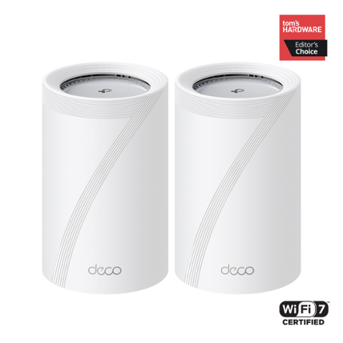 TP-Link - Deco BE65 Pro BE11000 Tri-Band Wi-Fi 7 Whole Home Mesh Router System (2-pack) - White-Front_Standard