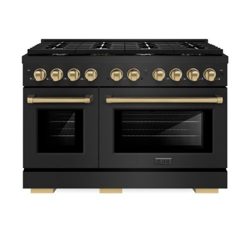 ZLINE - Autograph 48" Paramount Dual Fuel Black Stainless Range w/ Bronze Accents (SDRBZ-48-CB) - Black Stainless Steel