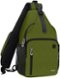 mosiso - Sling Bag Crossbody Shoulder Bag Travel Hiking Daypack Chest Bag with Front Square Pocket&USB Charging Port - Army Green-Front_Standard