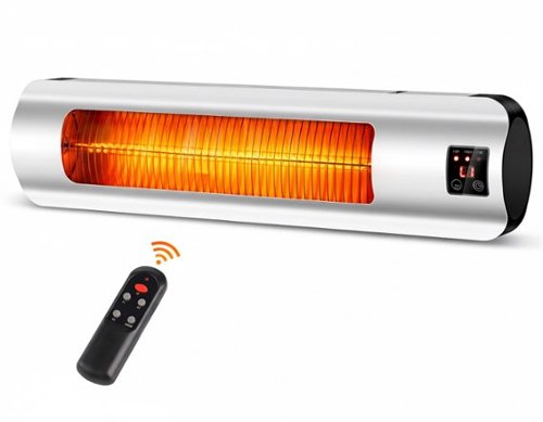 Airo Comfort - Electric Patio Heater 1500W – Wall-Mount Outdoor Infrared Heater with Carbon Tube Heating - Silver-Front_Standard 