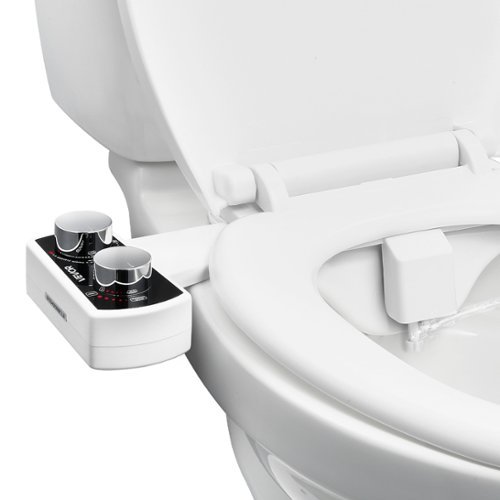 VEVOR - Bidet Attachment for Toilet, Non-Electric Bidet Toilet Seat Attachment - Dual Retractable Nozzles - White-Front_Standard 