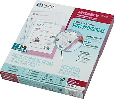 C-line - Heavyweight, Sheet Protectors, 8-1/2" x 11", 50/Box - Clear - image 2