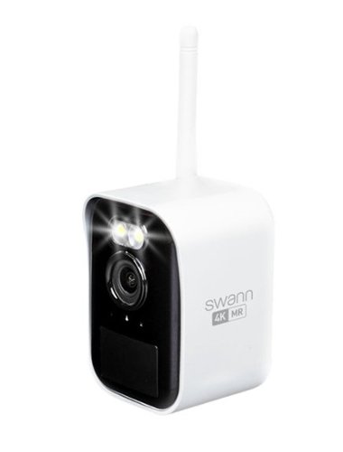 Swann - MaxRanger 4K Mini Wireless Security Camera, Long Range Add-On IP Camera, Color Night Vision, Motion Detect - White