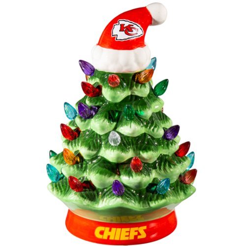 Evergreen Enterprises - Kansas City Chiefs 8" Light Up Ceramic LED Christmas Tree - Multicolor-Front_Standard 
