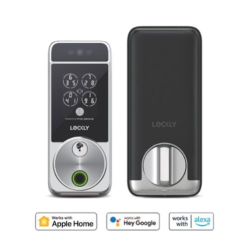 Lockly Visage Smart Lock Wi-Fi Deadbolt Keyway/Fingerprint/Facial Unlock - Satin Nickel - Satin Nickle
