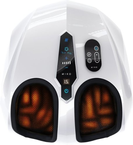 Miko - Shiatsu Foot Massager with Heat – Deep Kneading, Rolling & Air Compression, 5 Pressure Levels, Pain Relief for Plan - White-Front_Standard 