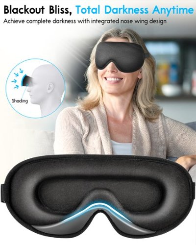 Arboleaf  Sleep Mask, Contoured for Zero Pressure, Travel Bliss, 3D Eye Mask, Light-Blocking Design - Black GLOBAL SHIPPING