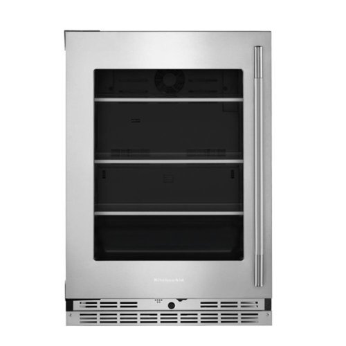 KitchenAid - 5.2 Cu. Ft. Undercounter Refrigerator Glass Door and Shelves with Metallic Accents - PrintShield Stainless Finish