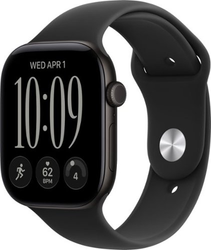 Apple Watch Series 12 (GPS + Cellular) 46mm Aluminum Case with Black Sport Band - S/M - Black - (2026)
