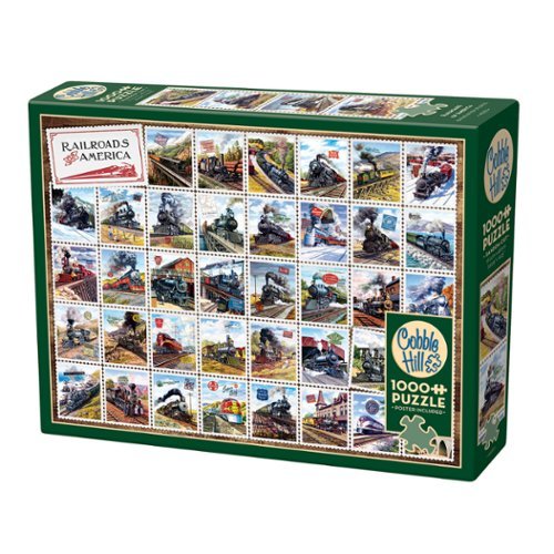 Outset Media - Outset Media: Cobble Hill 1000 Piece Puzzle: Railroads Of America - Reference Poster Included