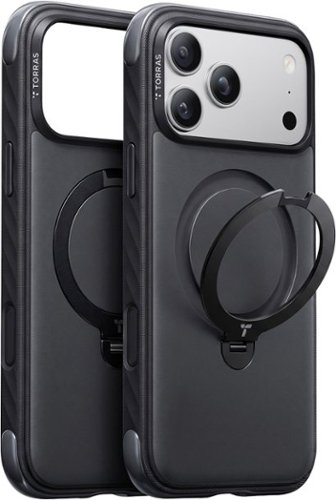 TORRAS - Ostand Q3 Rugged Case for iPhone 18 Pro / iPhone 17 Pro, 360° Spin Kickstand MagSafe Case - Jet Black