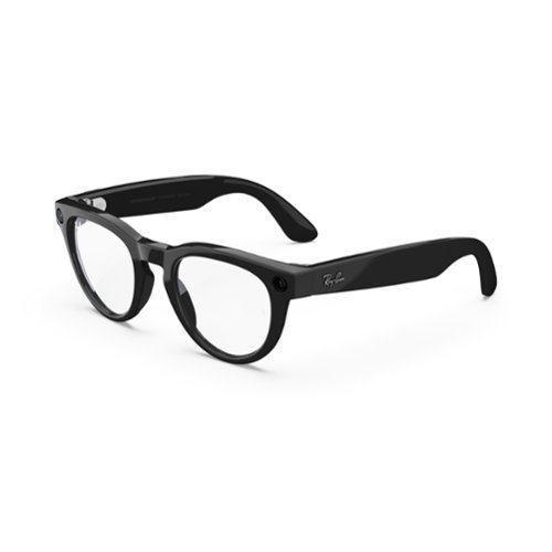 Ray-Ban Meta - Headliner (Gen 1) glasses with Meta AI, Audio, Photo, Video Compatability - Clear Lenses - Shiny Black-Front_Standard