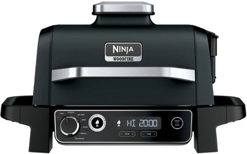 Ninja – Refurbished Woodfire Outdoor Grill & Smoker, 7-in-1 Grill, BBQ Smoker, & Air Fryer w/ Woodfire Technology - Black