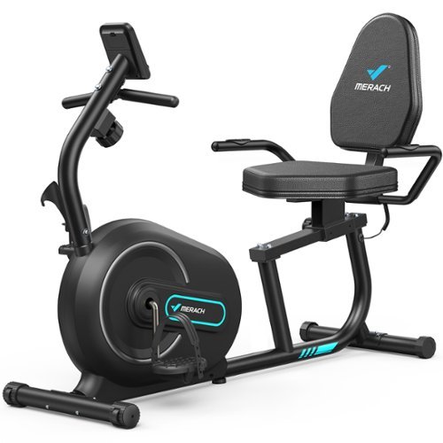 MERACH - S08 Recumbent Exercise Bike Workout Machine Full Body Fitness Bluetooth - Black-Front_Standard 