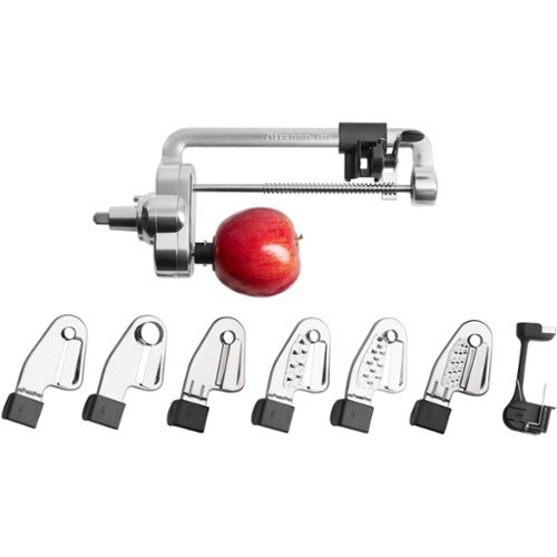 KitchenAid - 7 Blade Spiralizer Plus Attachment with Peel, Core and Slice Capabilities - Stainless