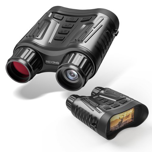Rexing - B1 Pro 10 x 25 Night Vision Binoculars - Black-Front_Standard 