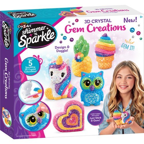 Cra-Z-Art - Shimmer ‘n Sparkle: 3D Crystal Gem Creations DIY Collectible Kit, Kids Ages 8+-Front_Standard 