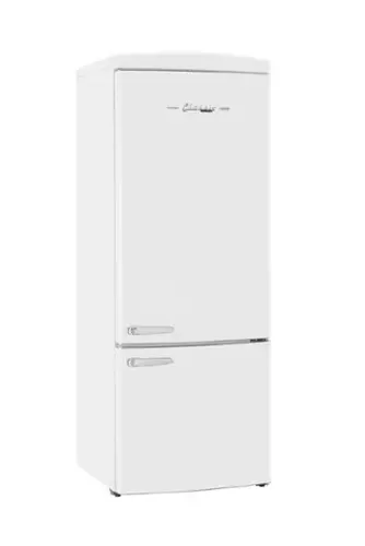 Front. Unique Appliances - Classic Retro 16.7 cu.ft Bottom Freezer Counter Depth Refrigerator - Marshmallow White.