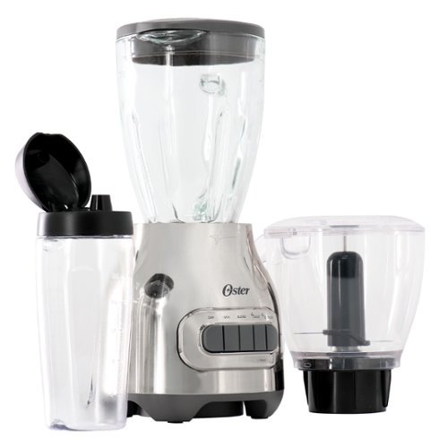 Oster - 3-in-1 Kitchen System 700 Watt Blender with Blend-N-Go Cup - Chrome-Front_Standard 