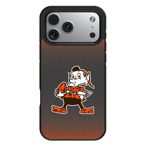 Keyscaper - NFL - Cleveland Browns Linen Logo iPhone Bump Case - 16 Pro Max - Black-Front_Standard 