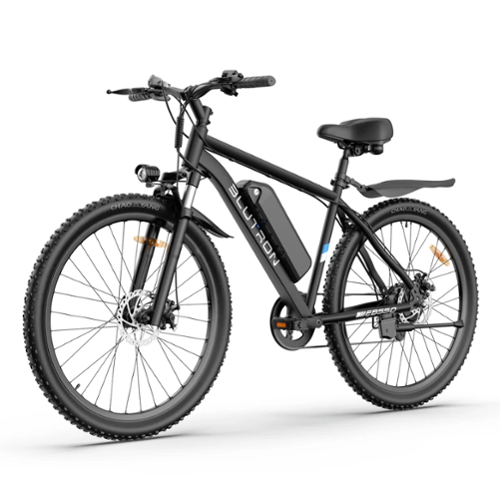 Blutron - EB550S 500W Mountain Ebike with 60 Mile Max Range and 20 MPH Max Speed - one size - Black-Front_Standard 