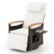 Costway - Outdoor 360° Swivel Rattan Recliner Chair Patio Wicker Chaise Lounge Chair - Mix Brown,White-Front_Standard