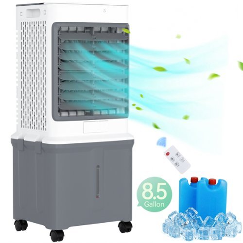 Topteng - 8.5 Gal Portable Evaporative Cooler, 3-in-1 AC/Fan/Humidifier with Remote, 1-7H Timer, Air cooler for Large Room & Patio-Front_Standard 