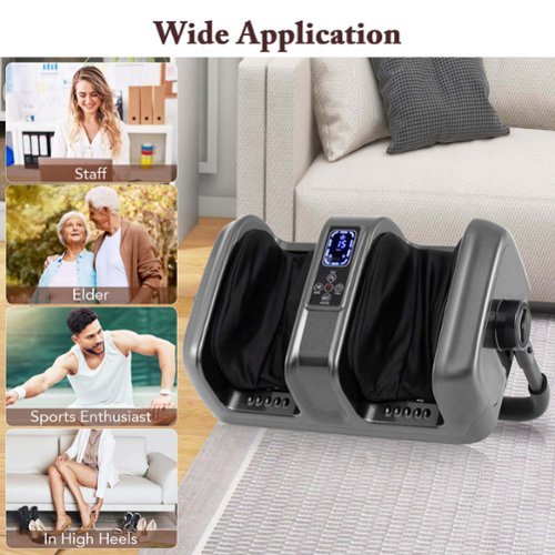 Costway Foot & Calf Massager Deep Kneading Shiatsu Massager Machine with Heat Gray - Gray/Black BUY IN EUROPE