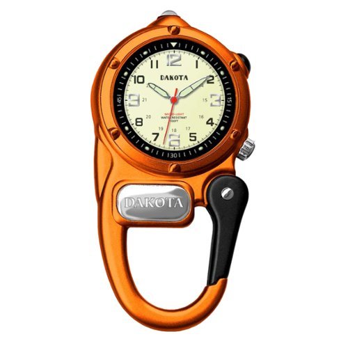 Dakota - Mini Clip Microlight, Clip Watch, Flashlight and Watch, Outdoor Gifts for Men and Women - Gun Metal-Front_Standard 