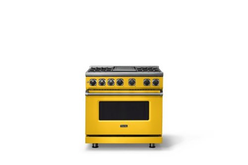 Viking - 36 in. Wide 4 Burner Dual Fuel Sealed Burner Range with Griddle - Daffodil-Front_Standard 