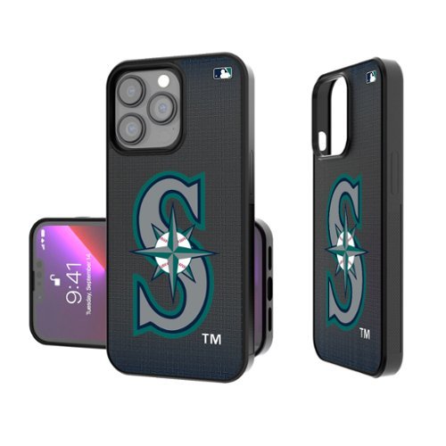 Keyscaper - MLB - Seattle Mariners Linen Logo iPhone Bump Case - 16 Pro Max - Black-Front_Standard 