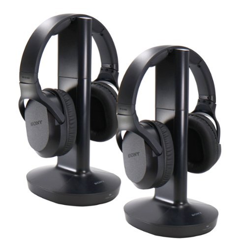 2x Sony RF400 Wireless Home Theater Headphones for Watching TV (WHRF400) - Black-Front_Standard 