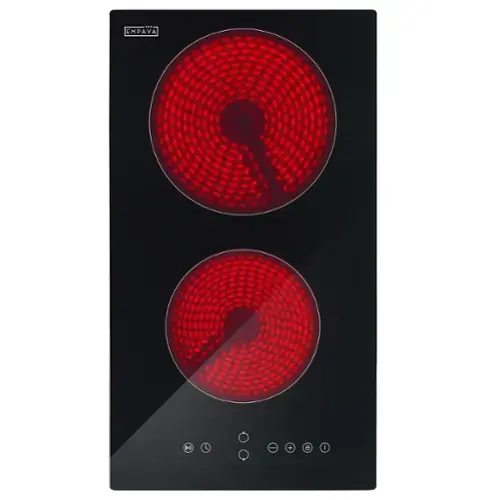 Front. Empava - 12 in. ETL-Certified 2 EGO Heating Elements Electric Radiant Cooktop - Black.