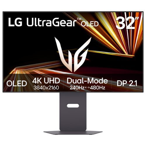  LG - UltraGear 32" OLED Dual Mode (4K UHD 240Hz, FHD 480Hz) 0.03ms G-SYNC Compatible, AMD FreeSync Premium Pro Gaming Monitor - Black