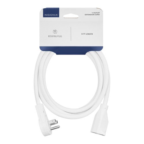 Insignia™ 8’ 16 AWG Indoor Extension Power Cord with Rotating Plug - White BUY ONLINE