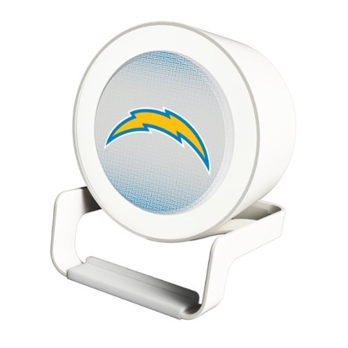 Keyscaper - Los Angeles Chargers Linen Print Nightlight Charger & Bluetooth Speaker - White-Front_Standard 