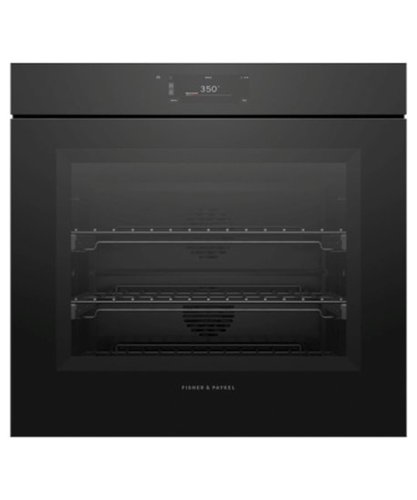 Fisher & Paykel - 30" 4.9 Cu. Ft. Single Oven, 6.8" Touchscreen, Self-Cleaning, Handleless - Minimal (Soft - Black